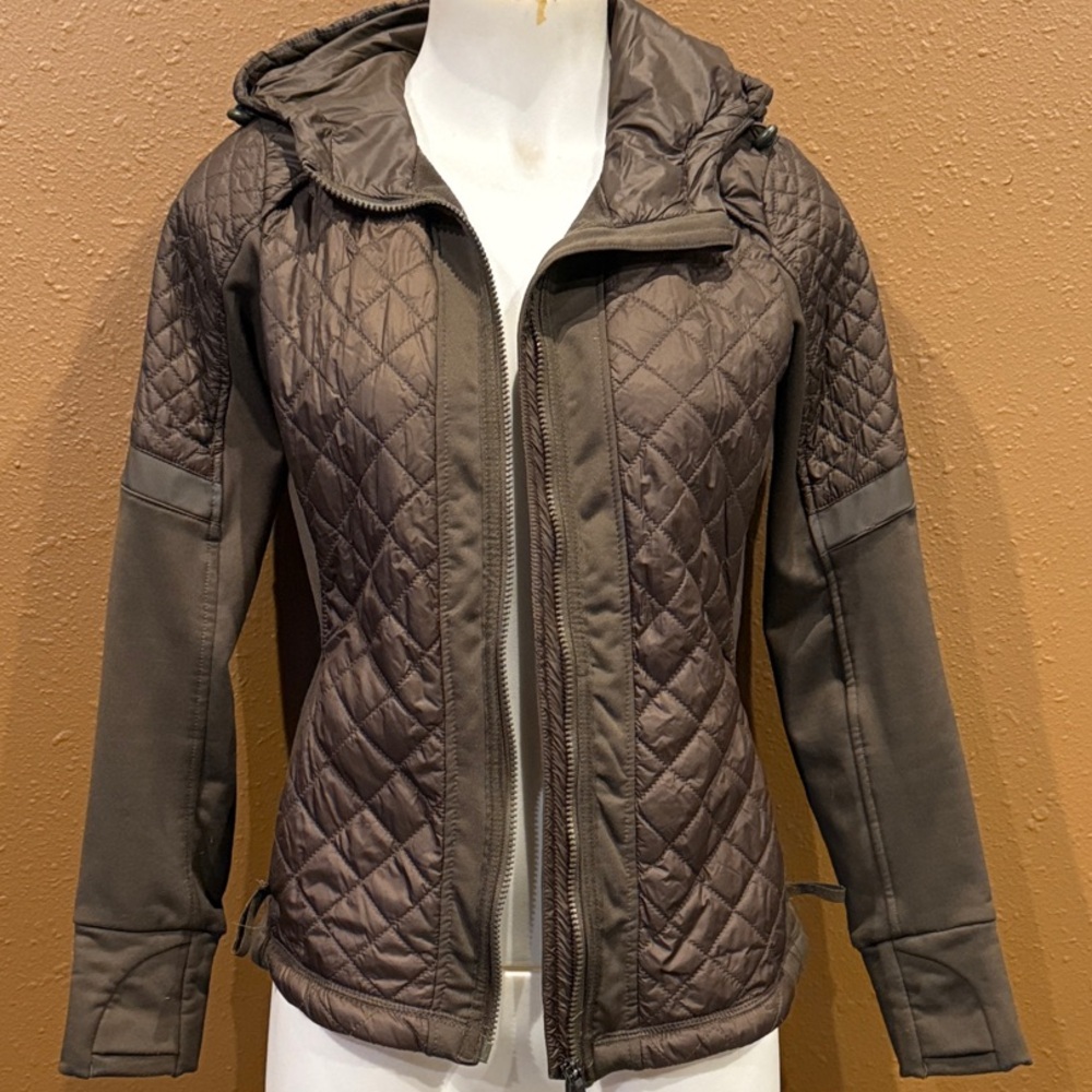 Athleta Quilted Utility Jacket in Brown